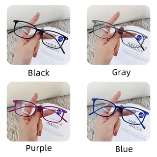 【พร้อมส่ง】 แว่นตาอ่านหนังสือ ทรงสี่เหลี่ยม ขาบาง ป้องกันแสงสีฟ้า น้ําหนักเบา สไตล์เรโทร แฟชั่นสําหรับผู้สูงอายุ 1.00 ถึง 4.00