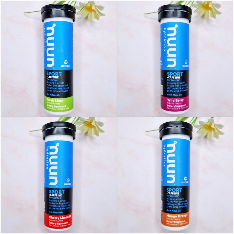 [Nuun®] Hydration Sport + Caffeine For Exercise 10 Tablets อิเล็กโทรไลต์ แบบเม็ดฟู่ สำหรับออกกำลังกาย เกลือแร่