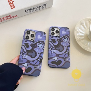 For เคสไอโฟน 14 Pro Max [Purple Heart IMD] เคส Phone Case For iPhone 14 Pro Max Plus 13 12 Mini 11 X XS Max XR SE 8 7 For เคสไอโฟน11 Ins Korean Style Retro Classic Couple Shockproof Protective TPU Cover Shell