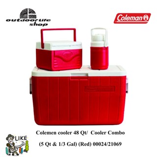กระติกColemen cooler 48 Qt/  Cooler Combo (5 Qt &amp; 1/3 Gal) (Red) 00024/21069