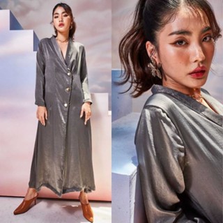 THONGYOY - Maxi Dress Audrey สีพื้น แม็กซี่เดรสผ้าซาตินGlossy เดรสใส่ออกงาน ชุดธีมเพื่อนเจ้าสาว พร้อมส่ง เดรสยาวใส่ออกงา