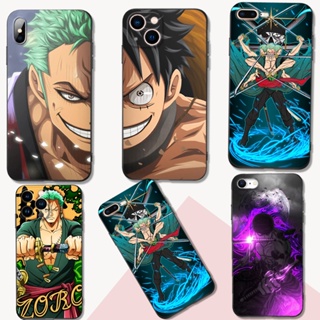 เคสโทรศัพท์มือถือ ซิลิโคนนิ่ม Tpu ลายอนิเมะ One Piece Roronoa Zoro สีดํา สําหรับ Iphone 12 Mini Pro Max