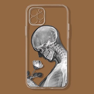 Skeletal Rose~เคสไอโฟน iPhone 7 8 se2020 12 14 pro เคส 13 11 pro max 8plus phone case 8พลัส cover นิ่ม 7plus Xr Xs X max