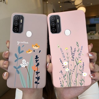 เคสโทรศัพท์มือถือ ซิลิโคนนิ่ม TPU กันกระแทก ลายดอกไม้ ไดโนเสาร์น่ารัก สําหรับ Oppo A53 A53S A32 A53S A32 A 53 2020