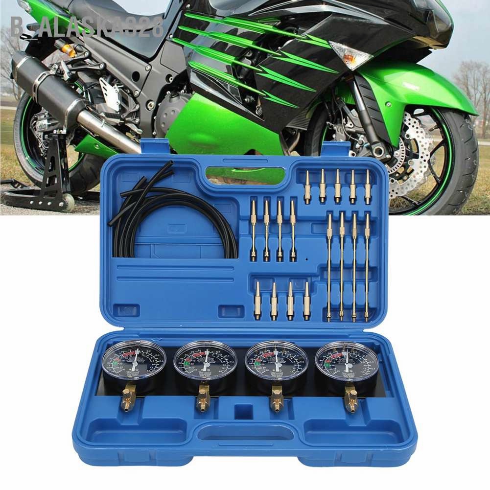 alaska เครื่องมือเกจซิงโครไนซ์ สูญญากาศคาร์บูเรเตอร์ 4 สายยาง สำหรับรถจักรยานยนต์