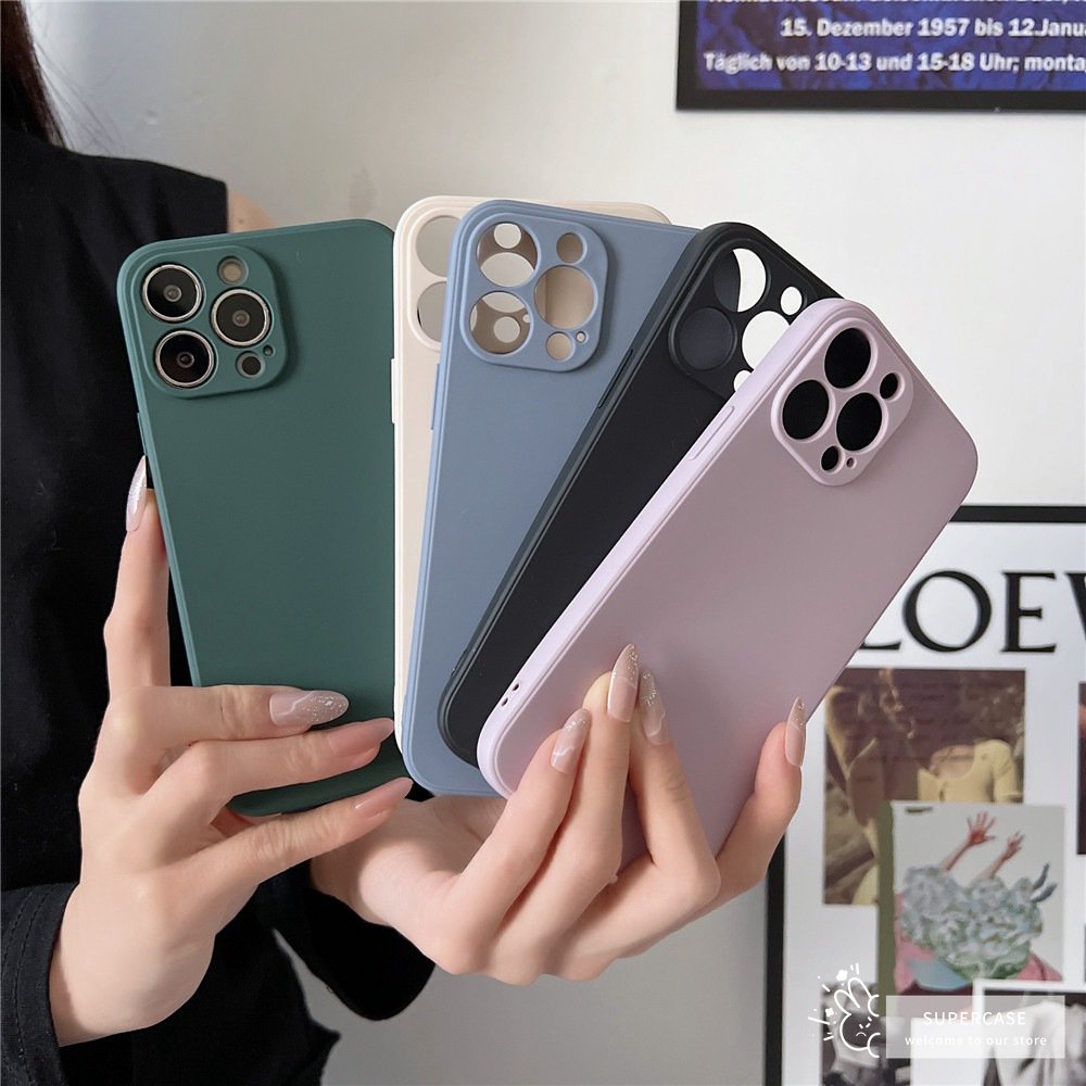 เคสโทรศัพท์มือถือ ซิลิโคนนิ่ม ขอบตรง ป้องกันเลนส์ ทรงสี่เหลี่ยม หรูหรา สําหรับ Vivo V21 V21E 4G 5G V19 Y51S Y51A V20 SE Y10