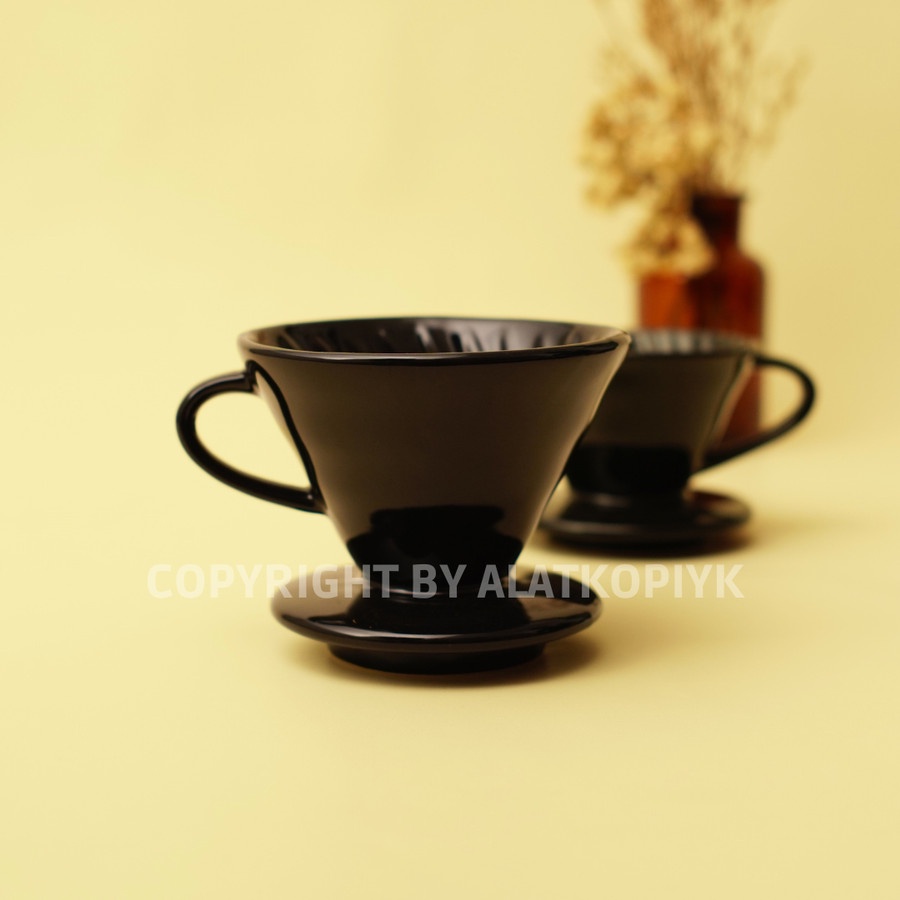 V60 Dripper Ceramic Coffee Dripper V60 Ceramic ขนาด 01&02 - สีดํา