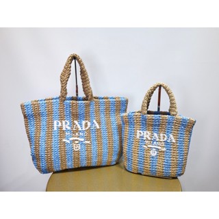 พรี​ ราคา8800 Prada 1BG422 Straw Bag กระเป๋าหิ้ว กระเป๋าสาน