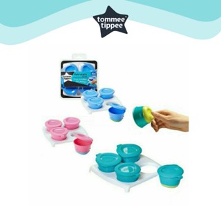 Tommee Tippee Pop Up Freezer Pot (4 pots + tray) ถ้วยเก็บอาหารพร้อมฝาปิด 4 ใบ และถาด