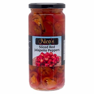 Jalapeno red, sliced 480g - Nicos