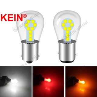 Kein หลอดไฟเลี้ยว ไฟเบรกท้ายรถยนต์ LED 1156 BA15S 1157 BAY15D P21W P21/5W DC12V 18SMD 3030 สีขาว แดง เหลือง