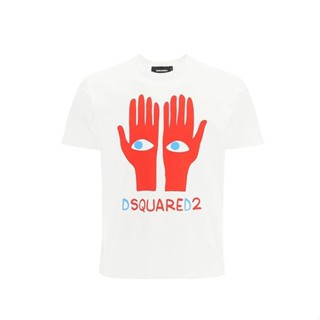 Dsquared2 เสื้อยืด สีขาว สําหรับผู้ชาย S74GD1034 S23009 100