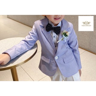 เสื้อสูทเด็ก Boy Blazer Korean Style แมทชุดได้หลากหลาย สีฟ้าเทา ขนาด 90 ถึง 140 หรือ 7, 9, 11, 13, 15, 17 (ประมาณ 2 ถ...