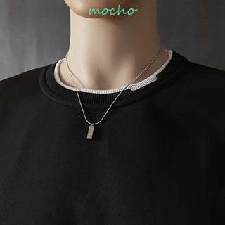 MOCHO Men Necklace Cool Hip Hop Silver Color Bricks Boyfriend Gift Sweater Chain Snake Bone Chain Korean Style Necklace