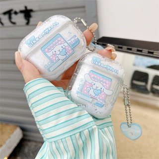 เคสแอร์พอด เคสairpods ลายการ์ตูนCinnamoroll แต่งกลิตเตอร์  คสนิ่ม เคสใส สีมุกแวววาว ไตล์เกาหลี สไตล์ญี่ปุ่น สําหรับ Airpods1/2/gen1/gen2/Airpods pro/Airpods3