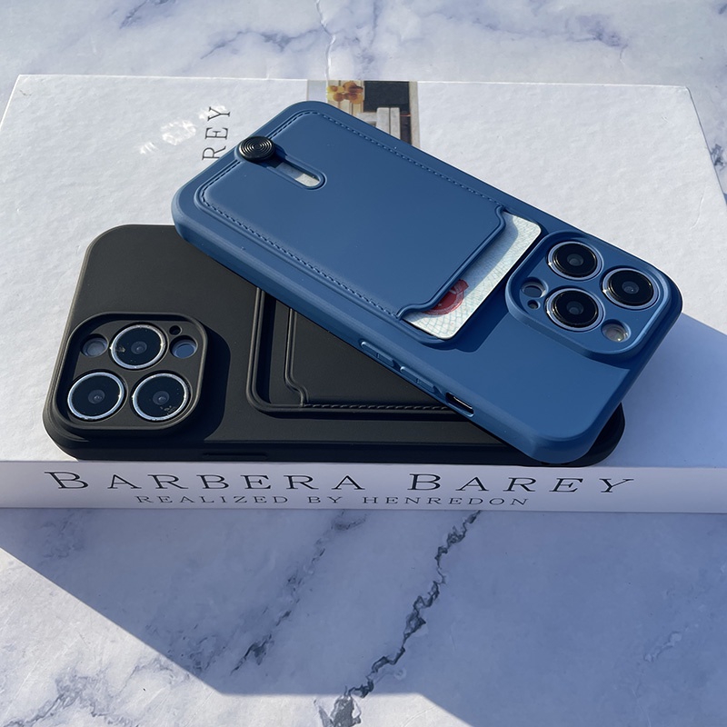 เคสซิลิโคนแบบนุ่มพร้อมช่องใส่การ์ดรองรับผู้ถือบัตรสําหรับ iPhone 17Promax 14 13Promax 16Promax 11 15