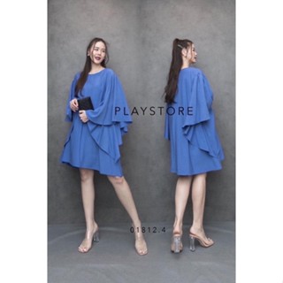 Ople Frilled Dress•• เดรสเนื้อผ้าดี มีน้ำหนัก ทรงเก๋ ดีไซน์แขนทั้งสองข้างระบาย คลุมแขนอำพรางต้นแขนได้ดี