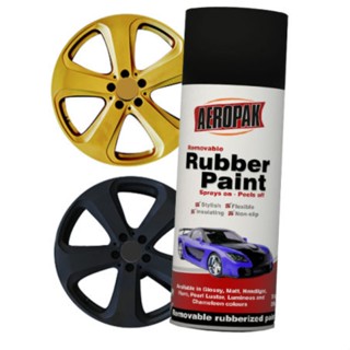 สเปรย์สีดำลอกได้ ฉีดพ่นทำสีล้อแมกซ์ AEROPAK Removable Rubber Paint - Black