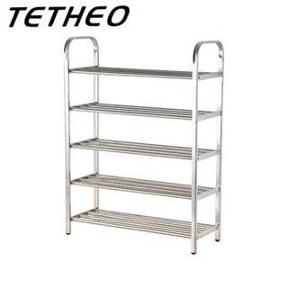 TETHEO ชั้นวางรองเท้าสแตนเลส กันสนิม แบบประกอบเอง สินค้าพร้อมส่ง