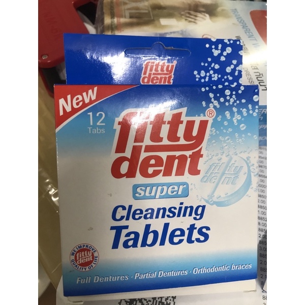 Fitty Dent Super Cleansing 12 Tablets เม็ดฟู่ทำความสะอาดฟันปลอม
