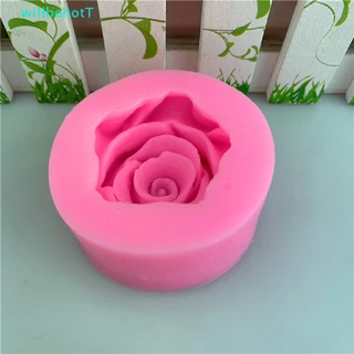 [WillbehotT] 3D Flower Rose shape ซิลิโคนสบู่ฟองดองแม่พิมพ์เค้ก Cupcake Baking Tool [ใหม่]