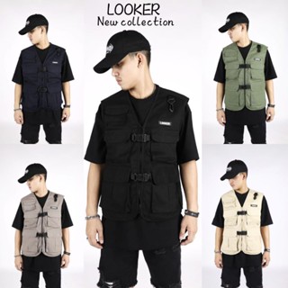 LOOKER- เสื้อกั๊ก LOOKER สีดำและสีครีม เนื้อผ้าเวสป้อยท์หนา อย่างดี พร้อมส่ง !!!!