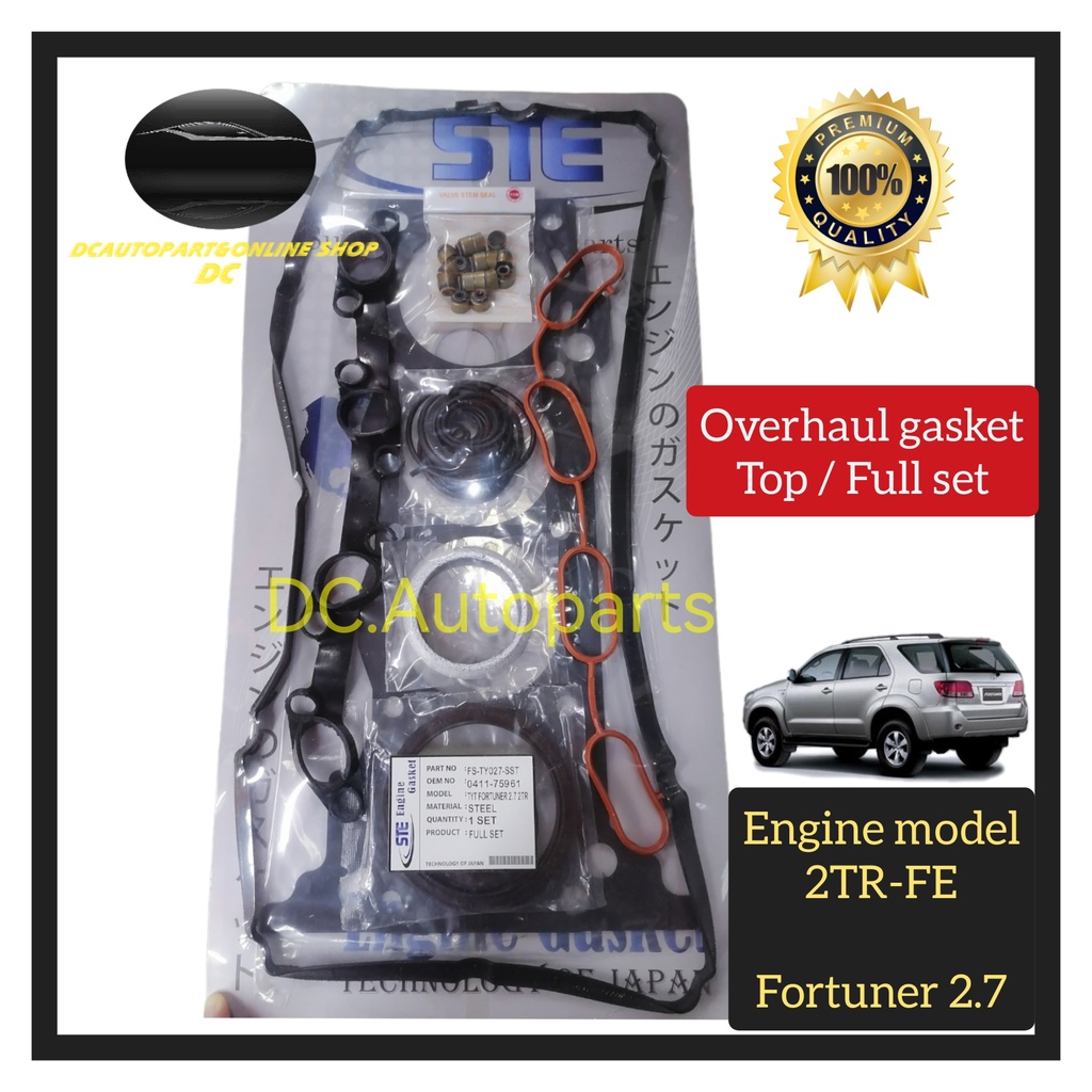 TOYOTA FORTUNER 2.7 2TR-FE ENGINE HEAD TOP / FULL OVERHAUL GASKET SET (CARBON)