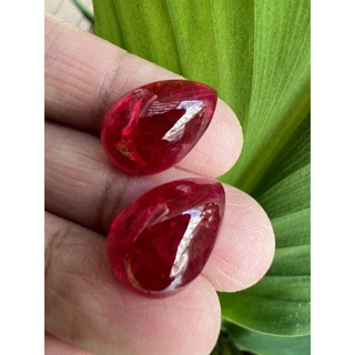 Lab Ruby 10x15mm 2 pieces hardness 9