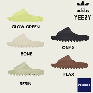 ร้านแนะนำ แท้100 พร้อมส่ง adidas Yeezy Slide รองเท้าแตะ Yeezy สี BoneGlow GreenOnyxResinFlax img 0