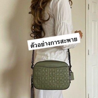 ✅สวยมากหนังปั้มนูน กระเป๋าCOACH Camera Bag In Signature Canvas WithScattered