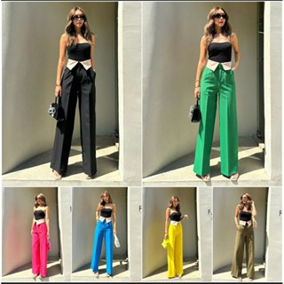 Istanbul two-tone high-waist pant กางเกงเอวสูง รุ่นใหม่สวยสับแบบเว่อๆไปเลยค่ะแม่ กางเกงขากระบอก เรียบๆแต่ดีเทลได้สวย