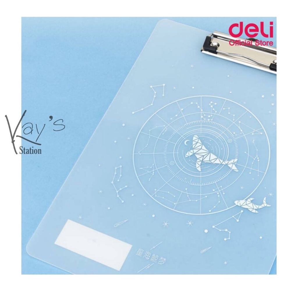 Deli กระดานคลิปบอร์ดแฟนซีแนวตั้ง คละลาย 1 ชิ้น A4 Clip Board 72603