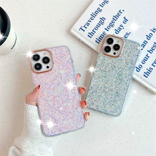 เคสโทรศัพท์มือถือ ซิลิโคนนุ่ม ใส ประดับกลิตเตอร์ หรูหรา สําหรับ iPhone 13 12 11 Pro Max X XR Xs Max