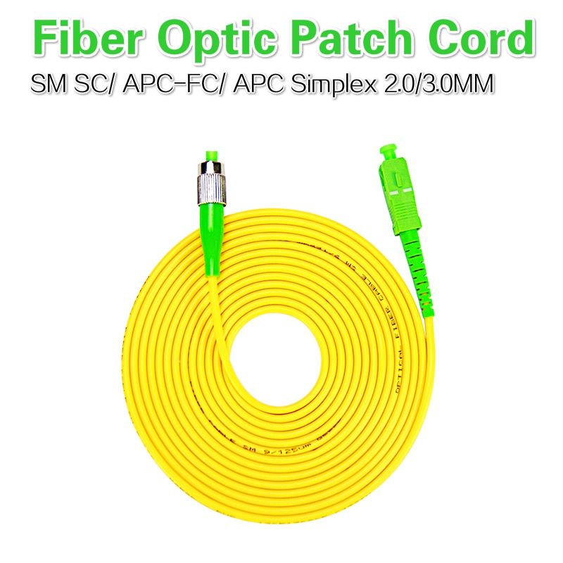 10PCS /bag SC/ APC-FC/ APC Simplex mode fiber optic patch cord 2.0mm / 3.0mm FTTH fiber optic Jumper