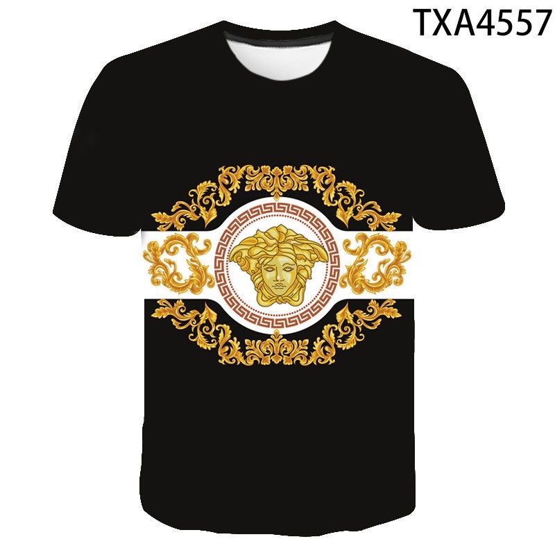 2021 New Summer Versace T shirt Fashion Streetwear Men Women 3D Printed T-shirts Cool Tops Tee #1
