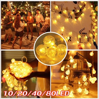 🎄พร้อมส่ง🎄แบตเตอรี่ 10/20/40/80LED 🌟ไฟกระพริบ แต่งสว ไฟแต่งสวน ไฟวินเทจ ไฟปิงปองไฟตกแต่งคริสต์มาส  ไฟกระพริบ