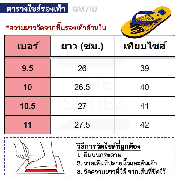 Gambol รองเท้าแตะ ฟองน้ำ แบบหนีบ พื้นนิ่ม GM710