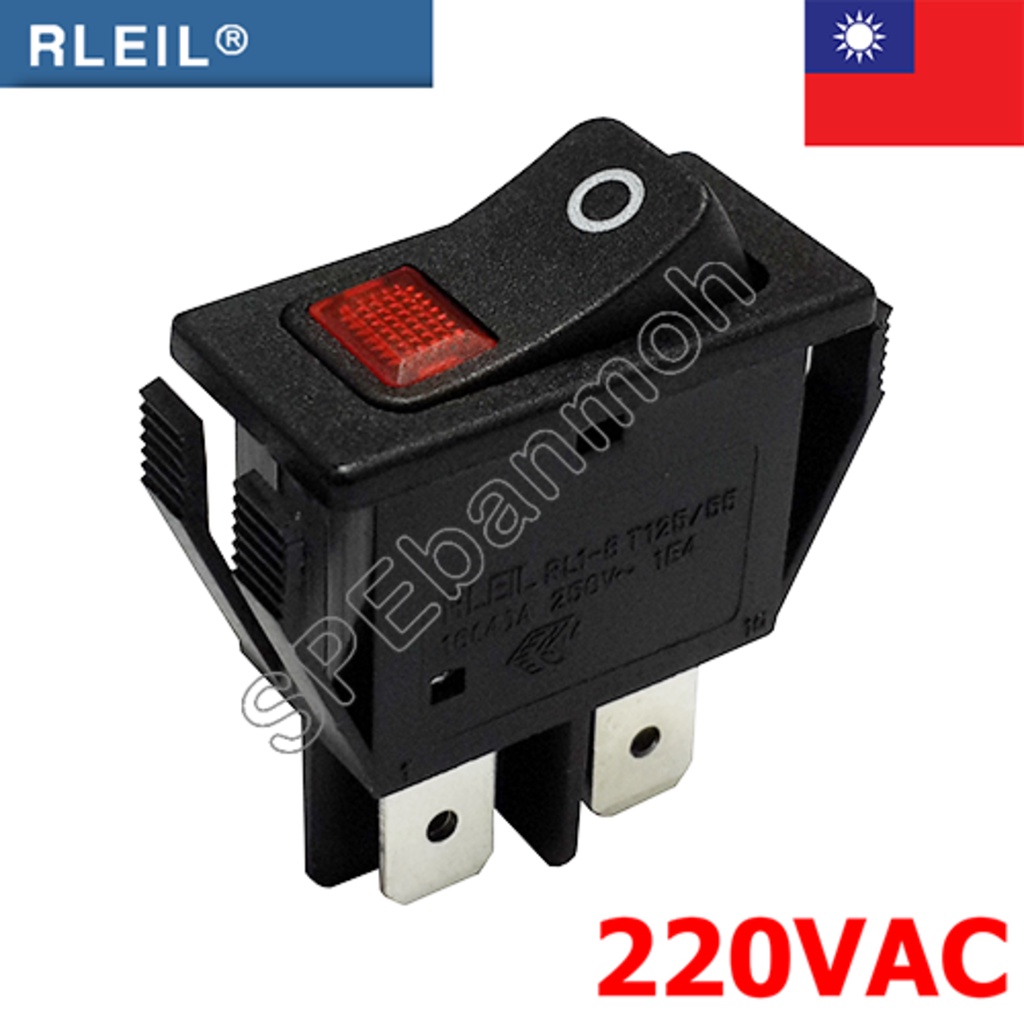 [ 1 ชิ้น ] RL1-8 220V แดง Red RLEIL Switch RL1-8 สวิทช์กระดก RL Rocker Switch RL1-8 สวิทช์ กระดก Switch ON-OFF 16A 25...