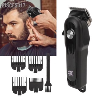 Pisces317 Electric Trimmer Retro Professional Remaining Battery Display Hair with LED Limiting Combs