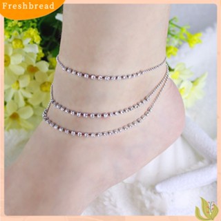 【 Fresh 】 สร้อยข้อเท้าสตรี 3 แถว Rhinestone