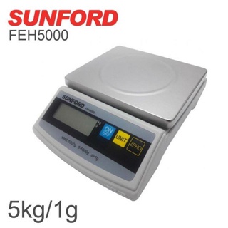 SUNFORD รุ่น FEH50000 เครื่องชั่งน้ำหนักดิจิตอล เครื่องชั่งน้ำหนักในครัว พิกัด 5 กิโลกรัม สีเงิน