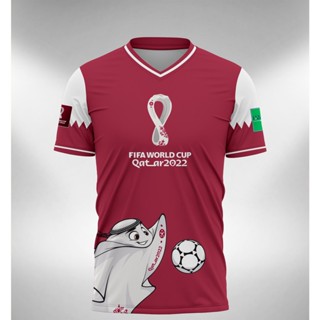 เสื้อกีฬาแขนสั้น ลายทีมฟุตบอล Qatar World Cup 2022