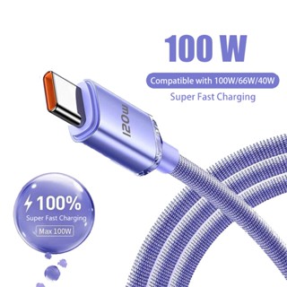 สายชาร์จ USB Type C 100W USB-C 6A PD ชาร์จเร็วมาก Type C สําหรับ Huawei Xiaomi