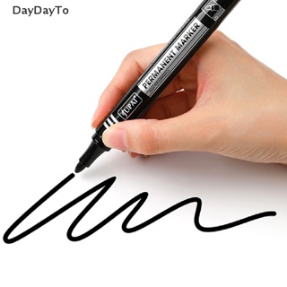 Daydayto ปากกามาร์กเกอร์ ปลายคู่ 2.8 มม. กันน้ํา สีดํา น้ําเงิน แดง สําหรับโรงเรียน สํานักงาน เครื่องเขียน