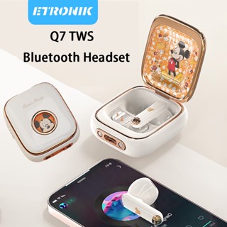 ETRONIK Original Disney Q7 Bluetooth 5.0 หูฟังแฟชั่น Mickey Kids หูฟังไร้สายสเตอริโอกันน้ำคุณภาพเสียง HD พร้อมไมโครโฟนตัดเสียงรบกวน อายุการใช้งานแบตเตอรี่ยาวนานเป็นพิเศษ