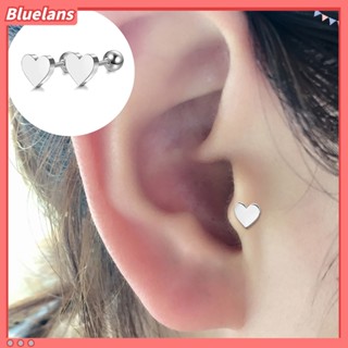 【Bluelans】Simple Heart Alloy Ear Cartilage Tragus Piercing Stud Earrings Women Jewelry