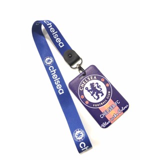 สายคล้องคอ สายคล้องบัตร ซองใส่บัตร ที่ใส่บัตร พร้อมสายคล้องคอ ลาย CHELSEA สำหรับบัตร ขนาด 5.5 x 8.5 CM BY MANOPNEST SHOP