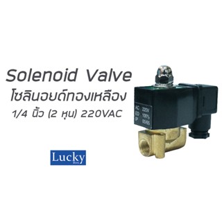 Solenoid Valve โซลินอยด์ทองเหลือง 1/4 นิ้ว (2 หุน) 220VAC