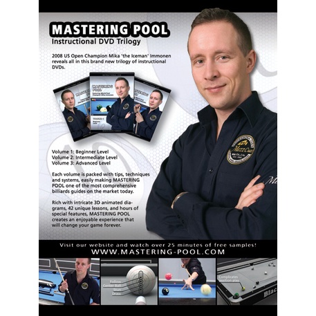 Mika Immonen วิดิโอสอนเล่นพูลขั้นพื้นฐาน - ขั้นแอดวานซ์ Mastering Pool DVD Trilogy (3 DVDs)