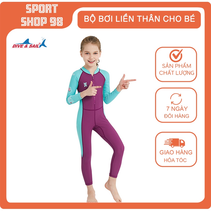 DIVE & SAIL PURPLE, BLUE SLEEVES, LONG SLEEVES สําหรับ GIRLS